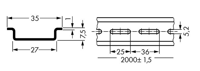 Wago 210-112 kit de montaje Cromo Acero