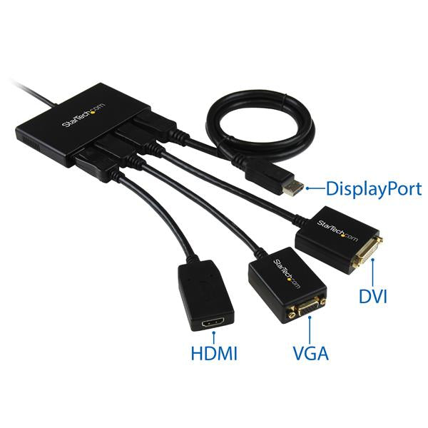 StarTech.com Hub MST de 4 Puertos DisplayPort 1.2 - Divisor Splitter DP de 4 Monitores - Adaptador DP a 4x DisplayPort 1