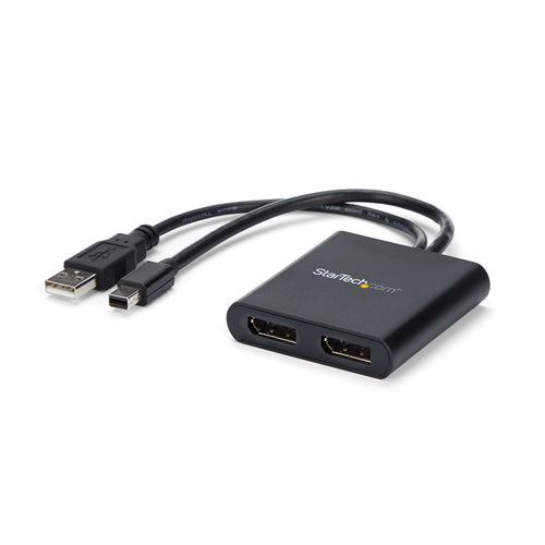 StarTech.com Splitter Multiplicador Mini DP a 2 puertos DisplayPort - Hub MST Divisores de vídeo 2 Mini DisplayPort 3840