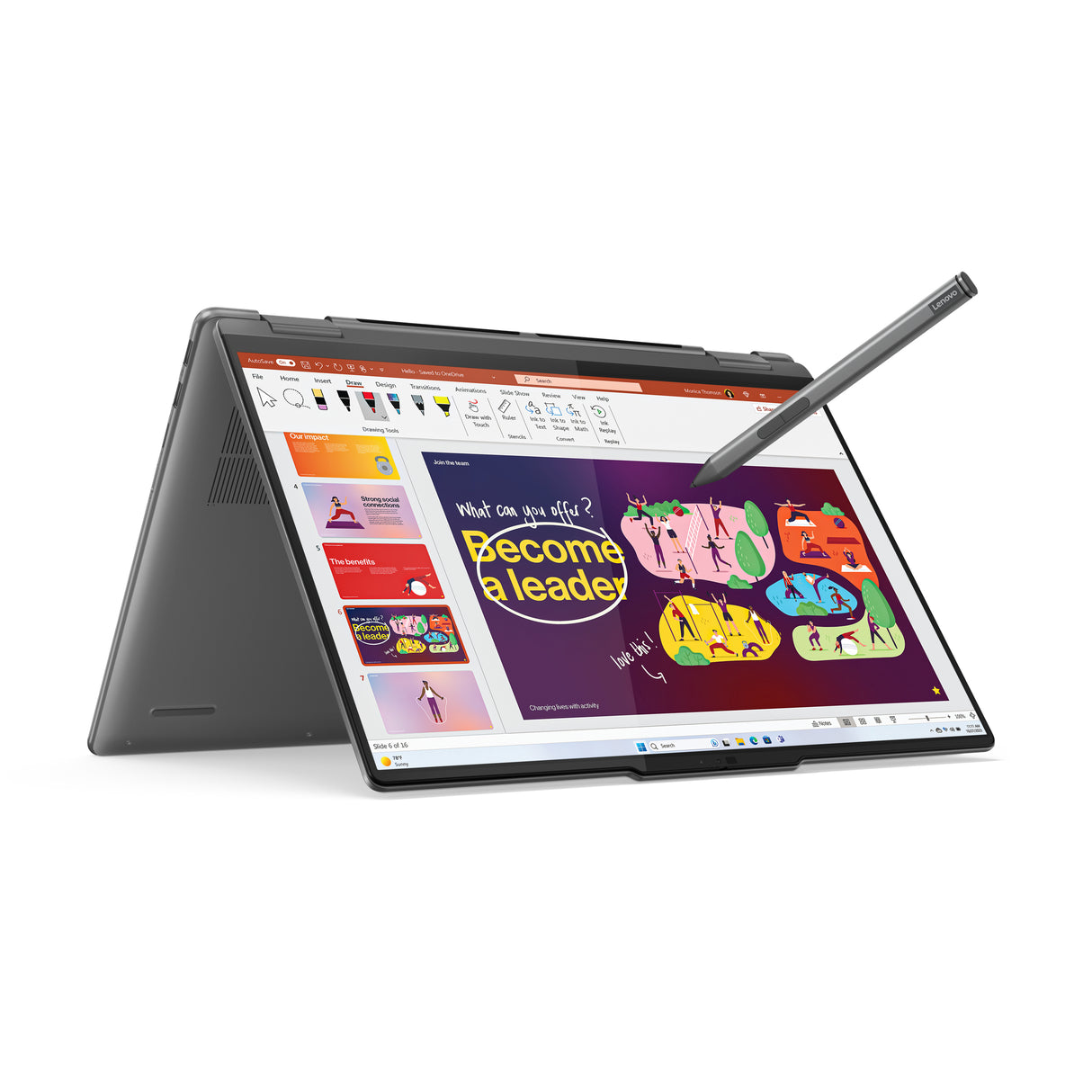 Lenovo Yoga 7 2-in-1 16IML9 Laptop Storm grey Híbrido (2-en-1) Gris Convertible (Carpeta)