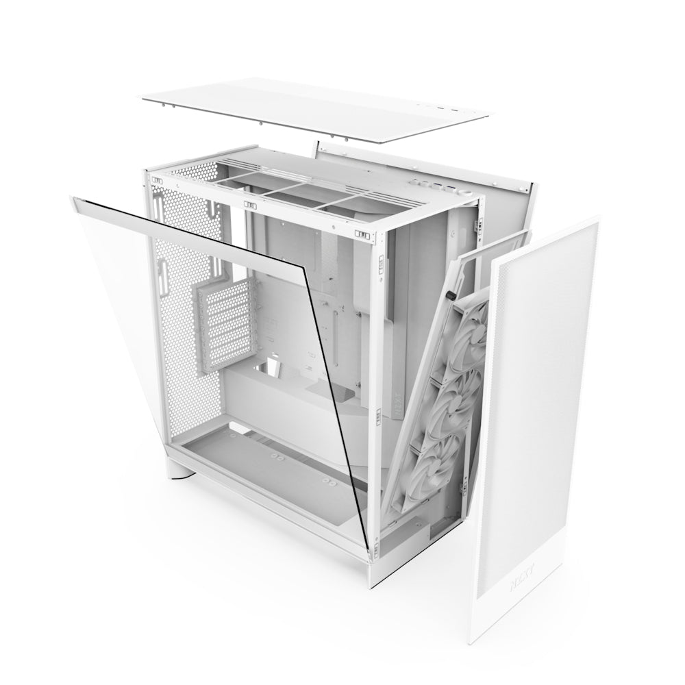 NZXT H7 Flow Midi Tower Blanco, ATX, EATX, Micro ATX, CM-H72FW-01 | Gabinetes de computadora