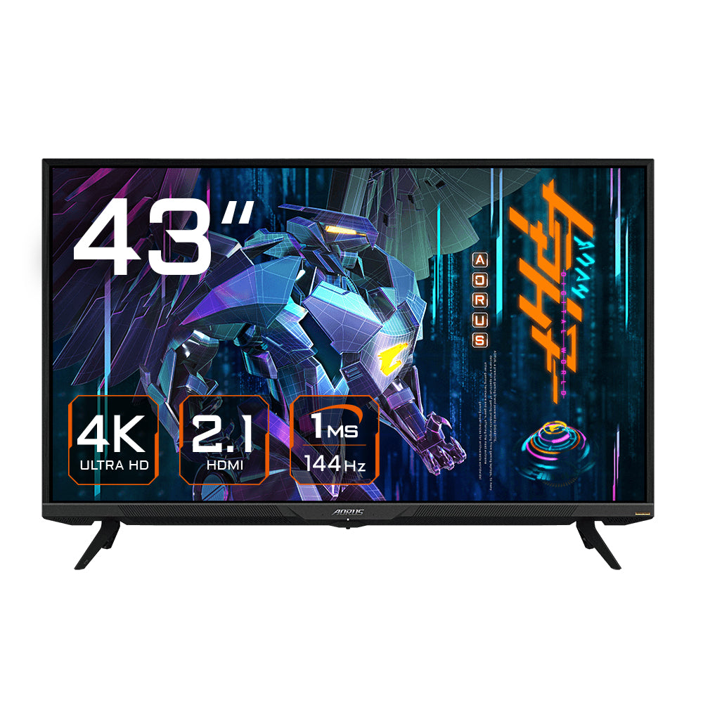 GIGABYTE AORUS FV43U 43” Monitor de Juego Pro 4K - 3840 x 2160 (UHD), 144Hz, 1ms, 750 cd/m2, FreeSync Premium Pro, DisplayHDR 1000, HDMI 2.1, Displayport 1.4 Monitor 109,2 cm (43") 3840 x 2160 Pixeles 4K Ultra HD Negro