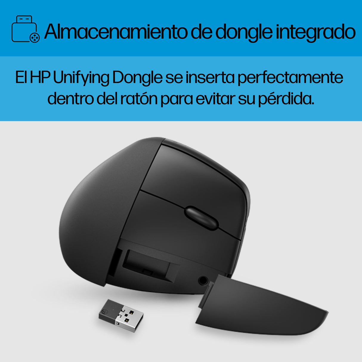 HP Ratón vertical ergonómico HP 925 Ratón Oficina RF Wireless + Bluetooth 4000 DPI Rueda