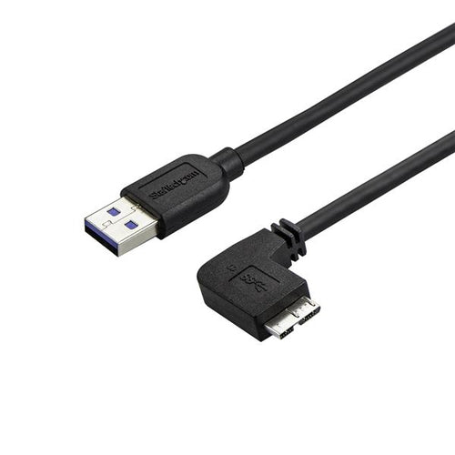 StarTech.com Cable delgado de 0,5m Micro USB 3.0 acodado a la derecha a USB A Cables USB USB 3.2 Gen 1 (3.1 Gen 1) USB A