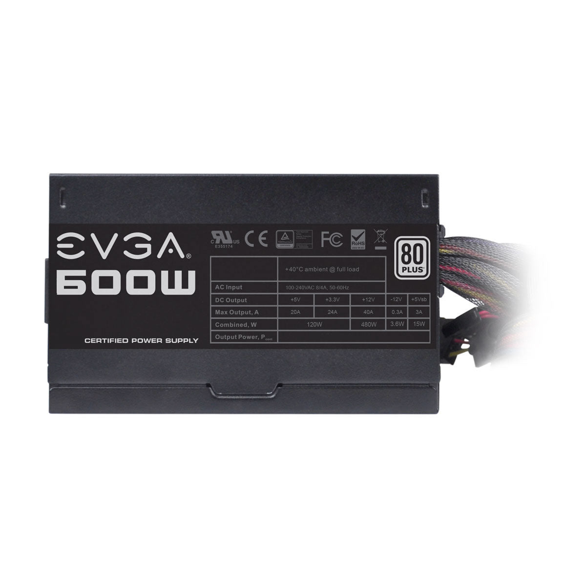 EVGA 100-W1-0600-K1 unidad de fuente de alimentación 600 W 24-pin ATX Negro