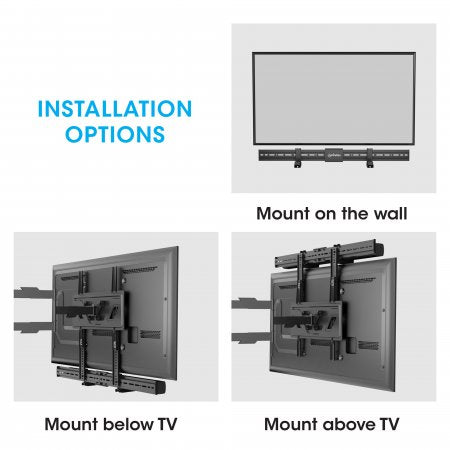 Soporte de Pared para Barra de Sonido Manhattan, TV, 10 kg, Negro