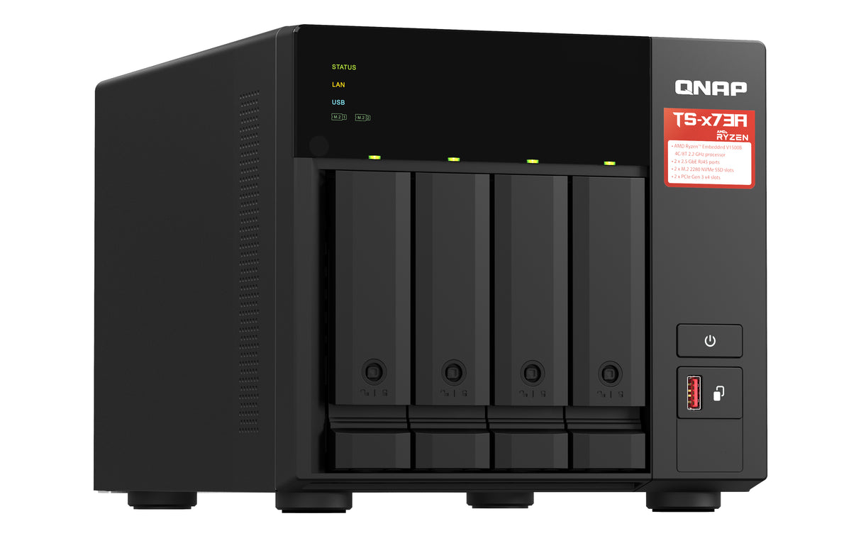 QNAP TS-473A Servidor 0 GB M.2, Serial ATA II, Serial ATA III 2.5,3.5,M.2 cm (2.5,3.5,M.2") 1