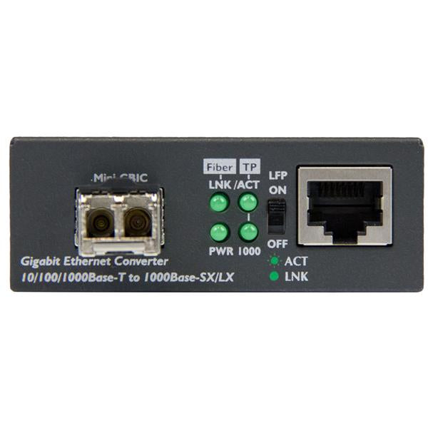 StarTech.com Conversor Compacto de Medios Ethernet Gigabit a Fibra Multimodo LC - 550m convertidores de red 1000 Mbit/s 1000Base-T, 100Base-TX, 10Base-T 1000Base-LX, 1000Base-SX Gigabit Ethernet