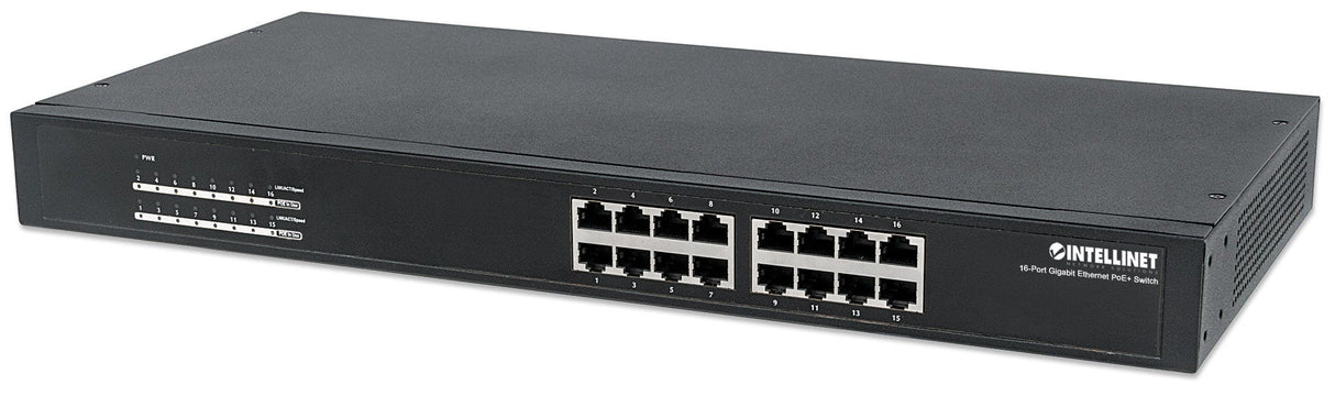 Intellinet Commutateur réseau (switch) Gigabit Ethernet PoE+ à 16 ports, 16 ports PoE, conforme IEEE 802.3at/af (PoE+/Po