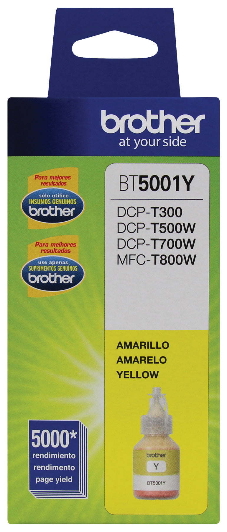 Brother BT5001Y Cartucho de Tinta Tinta a base de pigmentos Impresión por inyección de tinta 1 pieza(s) 5000 páginas