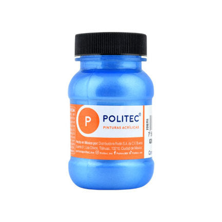 Pintura Acrilica Politec Azul Metalico 100 ml No 513 Caja c/6 piezas