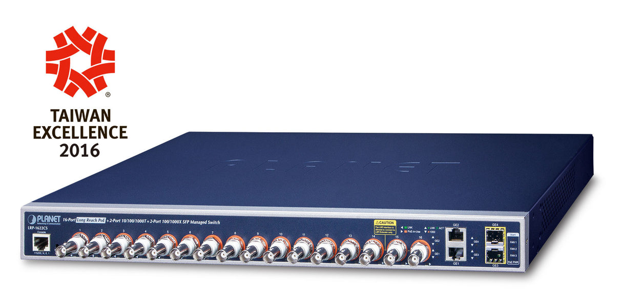PLANET LRP-1622CS switch Gestionado L2/L4 Gigabit Ethernet (10/100/1000) Energía sobre Ethernet (PoE
