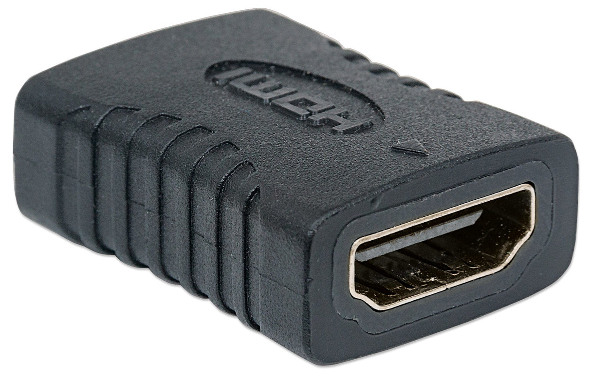 Manhattan Acoplador/conector HDMI recto, 4K@60 Hz, apto para TODOS los usos 4K y 1080p/HD, une 2 cables HDMI de hasta 5 m por lado, hembra/hembra, negro, Ultra HD 4K×2K, garantía de por vida, equivalente a GCHDMIFF Cable HDMI HDMI Hembra Hembra