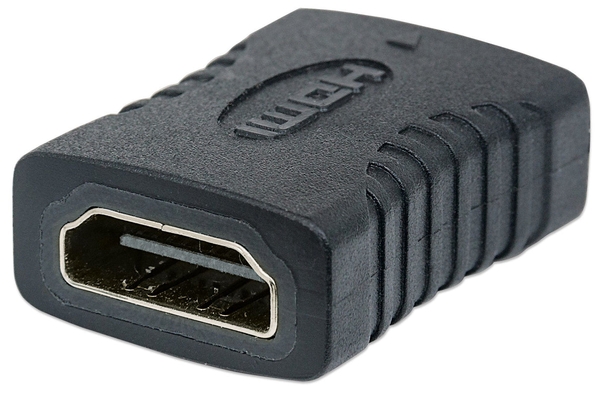 Manhattan Acoplador/conector HDMI recto, 4K@60 Hz, apto para TODOS los usos 4K y 1080p/HD, une 2 cables HDMI de hasta 5 m por lado, hembra/hembra, negro, Ultra HD 4K×2K, garantía de por vida, equivalente a GCHDMIFF Cable HDMI HDMI Hembra Hembra