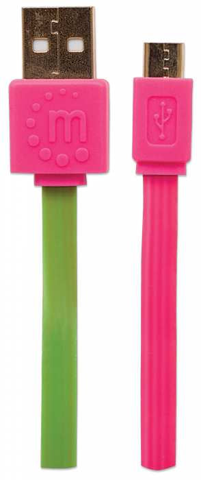 Manhattan Cable plano de Alta Velocidad Micro-B USB Cable USB 2.0 USB A Micro-USB B Macho/Macho