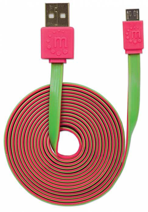 Manhattan Cable plano de Alta Velocidad Micro-B USB Cable USB 2.0 USB A Micro-USB B Macho/Macho