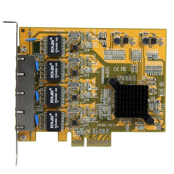 StarTech.com Tarjeta de Red PCI Express Ethernet Gigabit con 4 Puertos RJ45 tarjetas de red Alámbrico PCI Express Ethernet 4