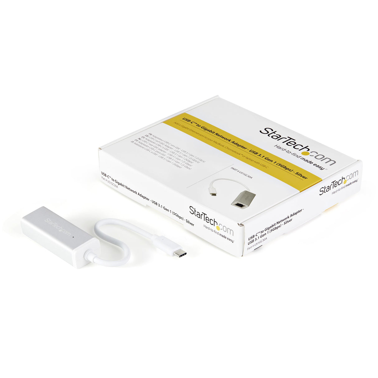 StarTech.com Adaptador de red USB-C a Gigabit - Plateado, Alámbrico, Ethernet, 5000 Mbit/s