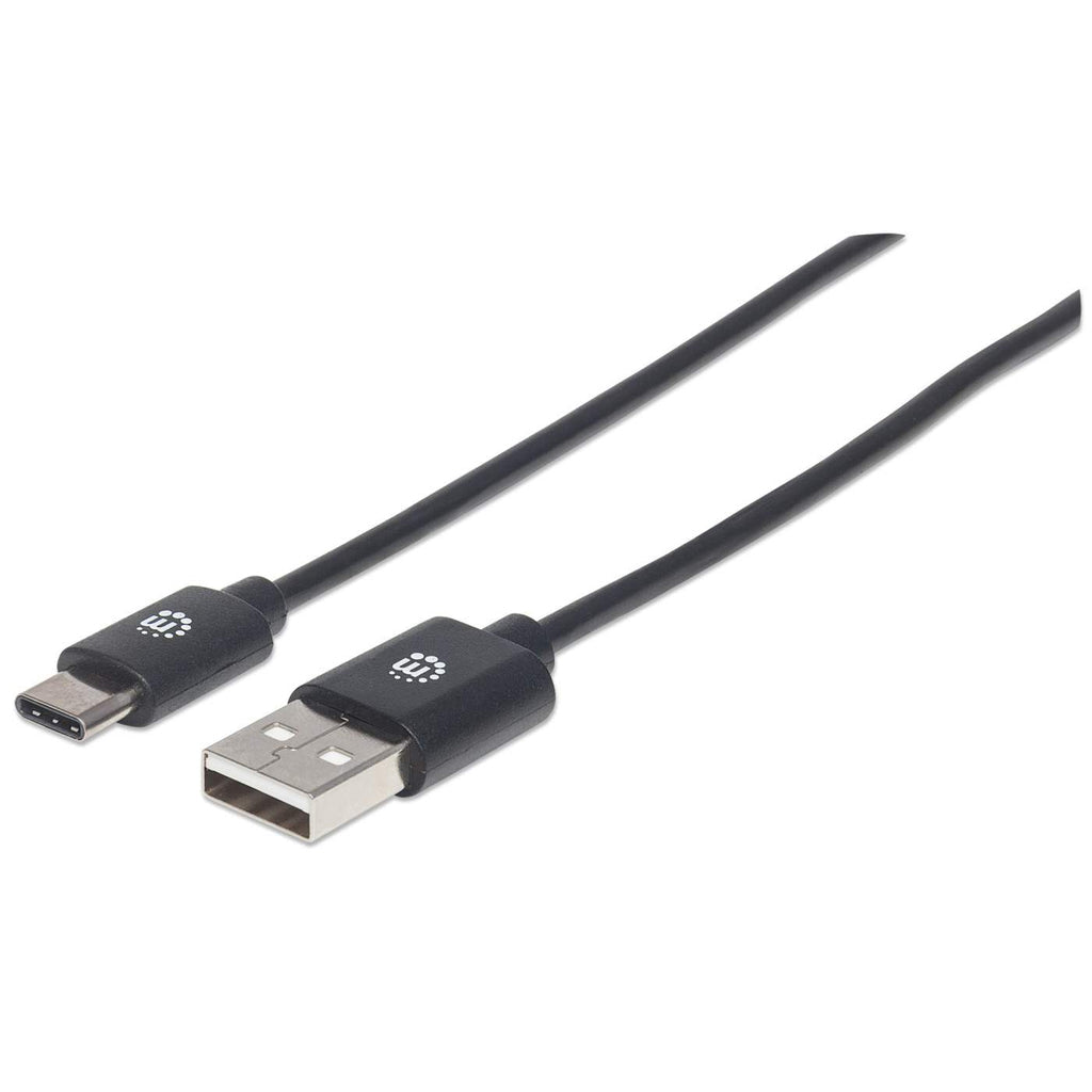 Manhattan Cable USB-C a USB-A, 1 m, macho a macho, 480 Mbps (USB 2.0), negro, garantía de por vida, equivalente a USB2AC