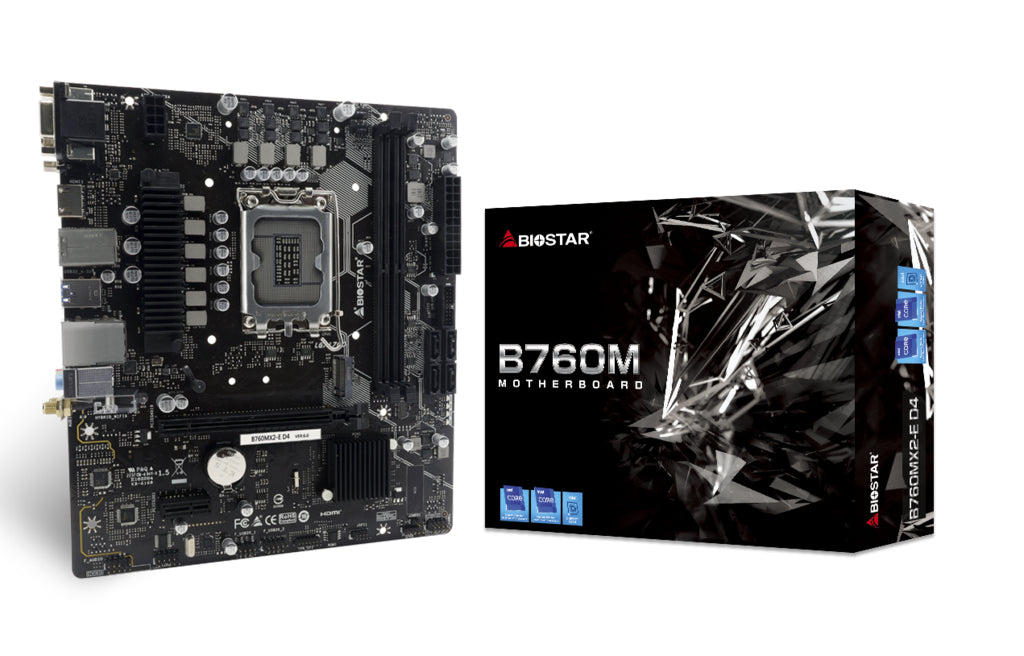 Biostar B760MX2-E D4 placa base Intel B760 LGA 1700 Micro ATX, DDR4-SDRAM, DIMM