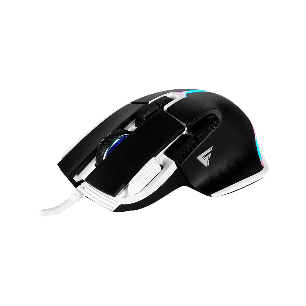 Game Factor MOG602-WH ratón Juego Diestro USB tipo A Opto-mecánica 19000 DPI, Blanco