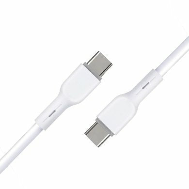 Cable BRobotix de Conector USB-C 3.0 a USB-C 3.0, Compatible con carga rápida, 1m. Color Blanco.