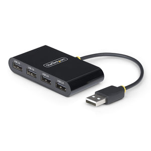 StarTech.com Hub USB 2.0 de 4 Puertos - Ladrón USB Alimentado por el Bus - 480Mbps - Hub Portátil Externo USB - Multipli