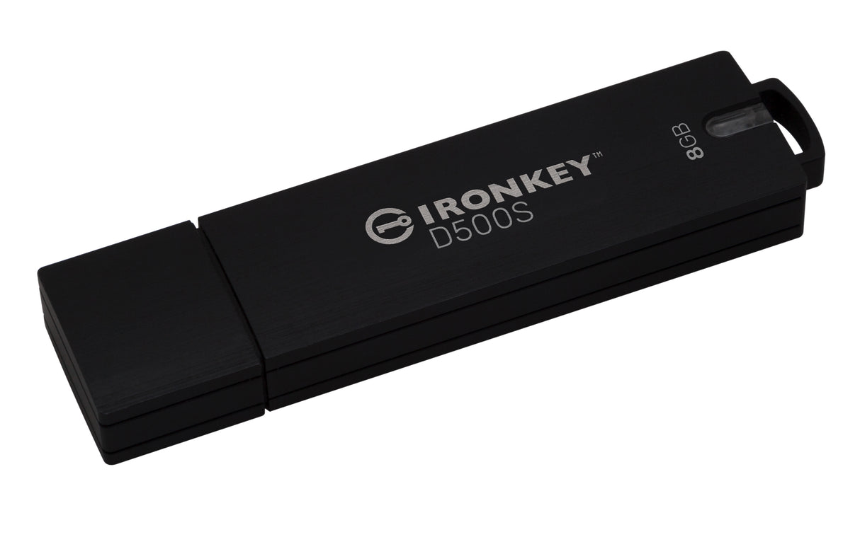 Kingston Technology IronKey D500S unidad flash USB 8 GB USB tipo A 3.2 Gen 1 (3.1 Gen 1) Negro, 260 MB/s, Tapa