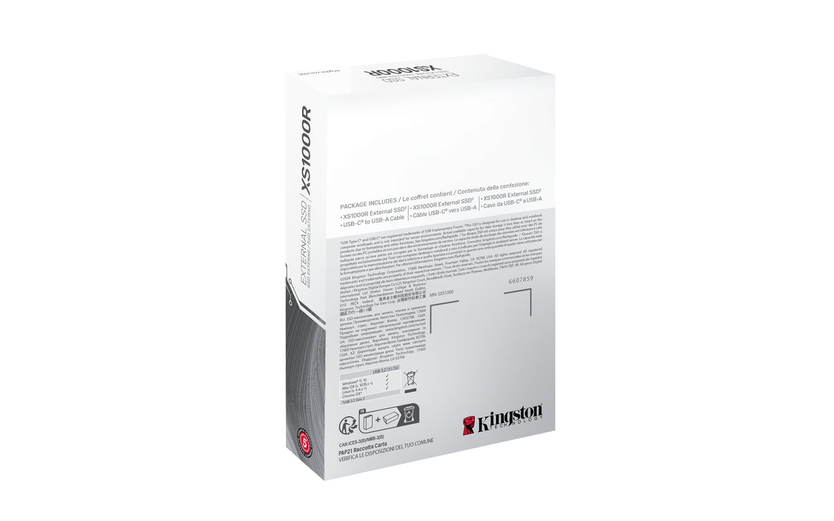 Kingston Technology 2TB SSD externo XS1000 USB 3.2 Gen 2, Rojo unidades externas de estado sólido 2 GB 1050 MB/s 1000 MB