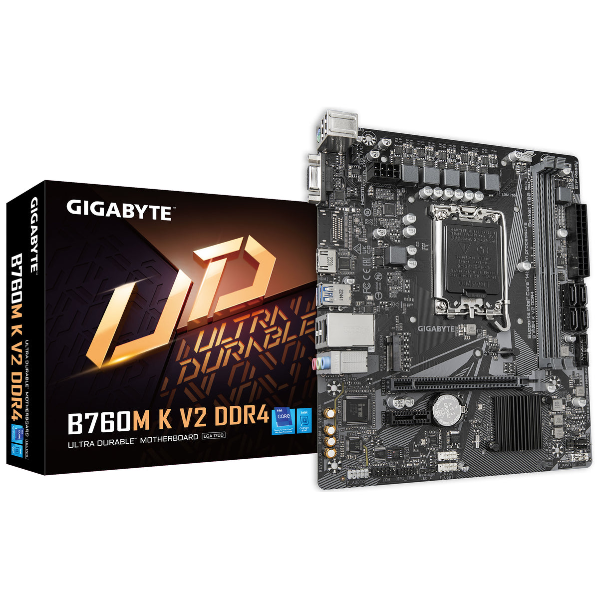 B760M K V2 DDR4 - MOTHERBOARD GIGABYTE (B760M K V2 DDR4) SOCKET 1700, 2*DDR4 3200MHZ, HDMI, VGA, MICRO ATX