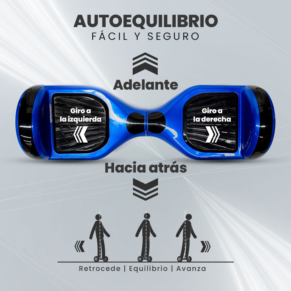 PATINETA ELÉCTRICA VORAGO HB-200 AZUL KIT KART 6.5" ANTIFUEGO