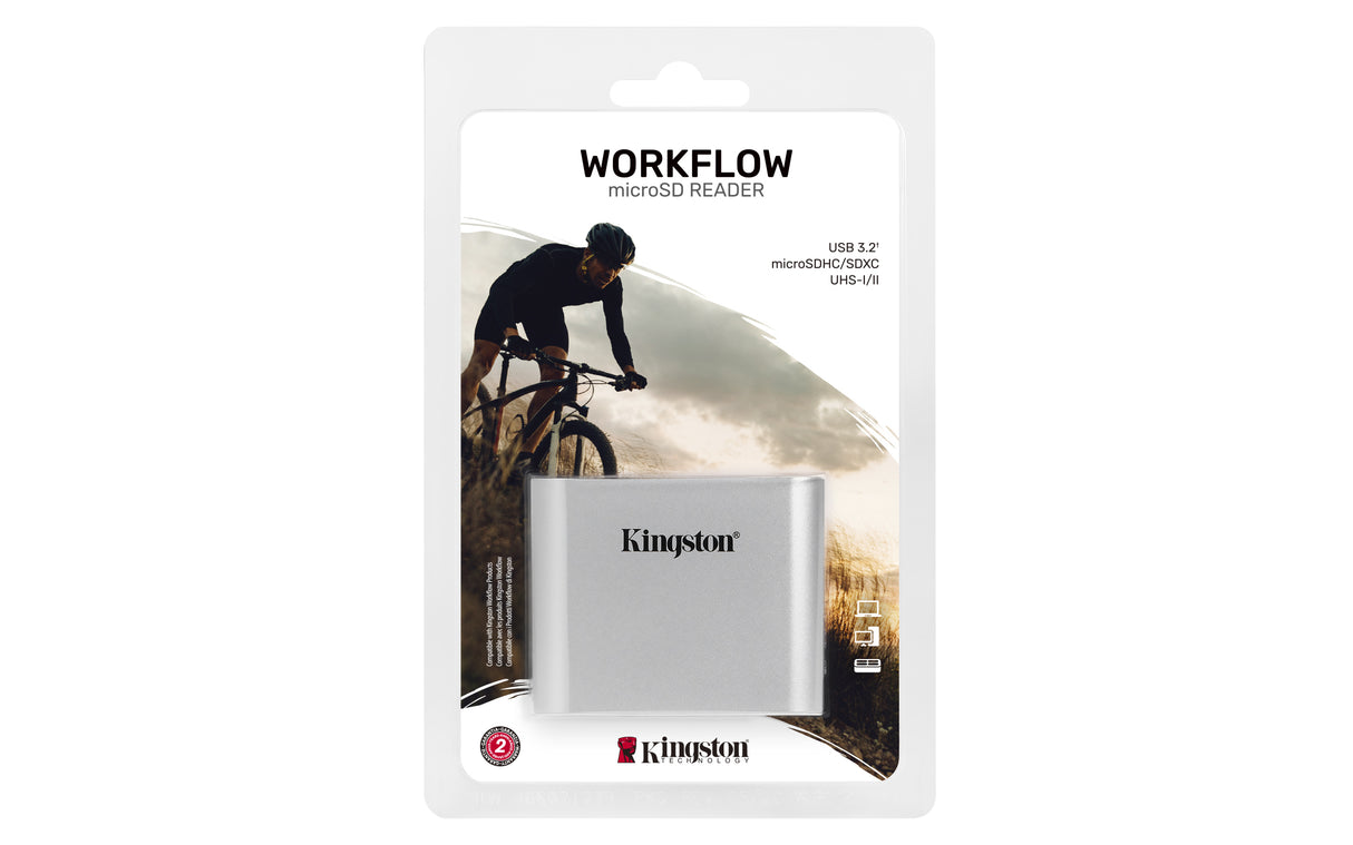 Kingston Technology Lector de tarjetas microSDHC/SDXC UHS-II de doble ranura para flujo de trabajo USB 3.2 Gen 1 hubs de interfaz Negro, Plata China 50 mm 62,9 mm