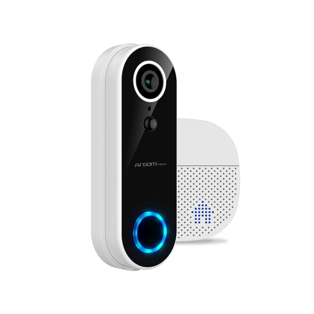 ArgomTech ARG-SV-8002WT kit de timbre Negro, Blanco, 100 Db, De 2 vías, MicroSD (TransFlash)