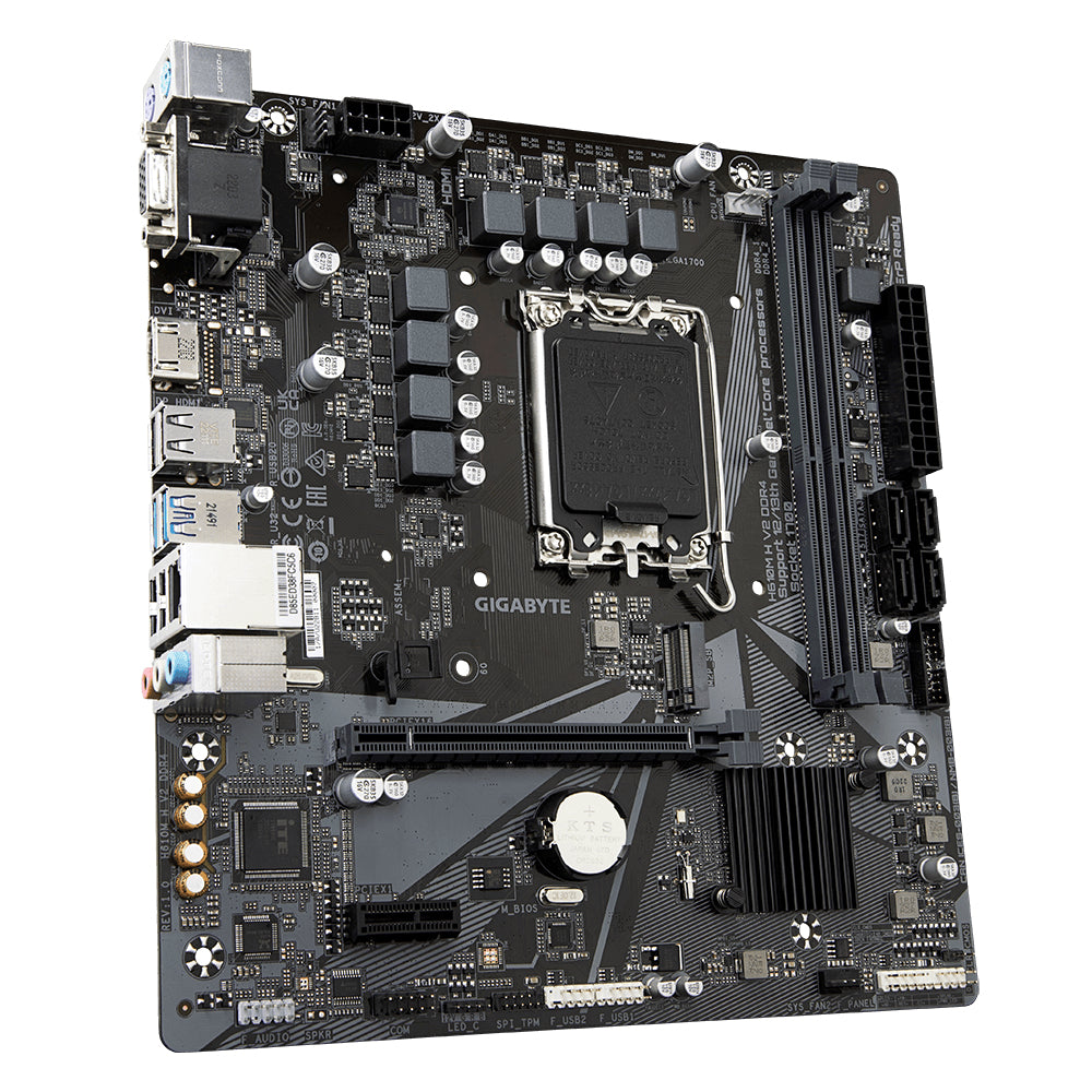 GIGABYTE H610M H V2 DDR4 Placa base - Compatible con procesadores Intel Core 14th CPUs, 6+1+1 Hybrid Digital VRM, up to 3200MHz DDR4 (OC), 1xPCIe 3.0 M.2, GbE LAN, USB 3.2 Gen 1 placas base Intel LGA 1700 LGA 1700 64 GB