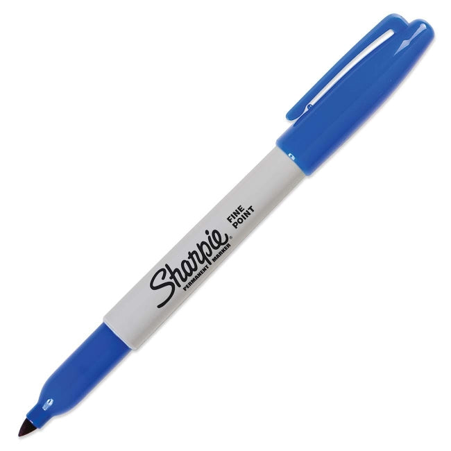 Sanford Marcador Sharpie Fino 30003B, Tinta Permanente Azul, C/12