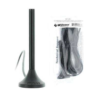 301-126 - Antena Mini de Montaje Magnético, con cable RG174 y conector SMA macho | Rango de Frecuencias 700-960 MHz, 1710-2270 MHz | Ganancia Máxima 3.1 dB