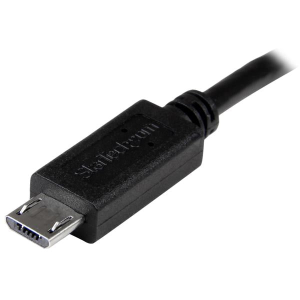 StarTech.com Cable USB OTG de 20cm - Cable Adaptador Micro USB a Micro USB - Macho a Macho, 0.203 m, Negro