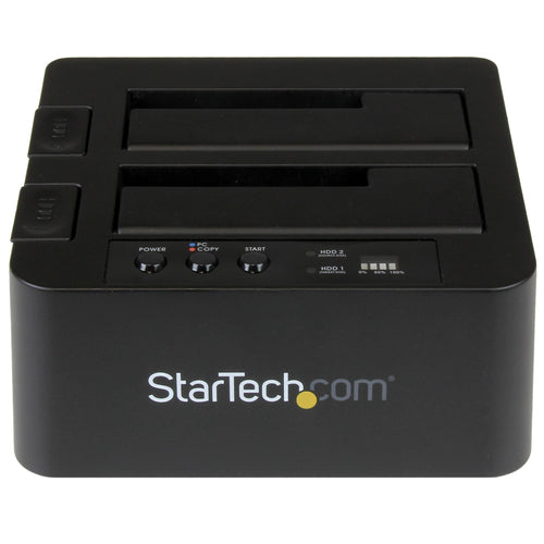 StarTech.com Duplicador Clonador Autónomo de Discos Duros o SSD SATA - Copiador de 2 Bahías - Base de Acoplamiento USB 3
