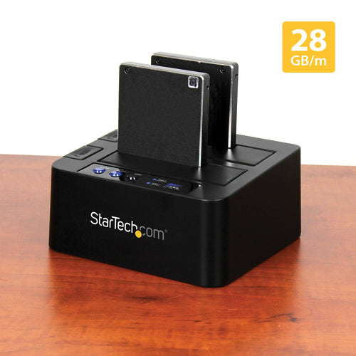 StarTech.com Duplicador Clonador Autónomo de Discos Duros o SSD SATA - Copiador de 2 Bahías - Base de Acoplamiento USB 3
