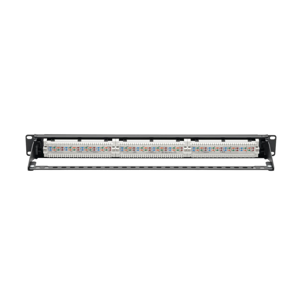 Tripp Lite N252-P24 Panel de Conexiones Cat6 de 24 Puertos – Cumple con PoE+, 110 / Krone, 568A/B, RJ45 Ethernet, Instal