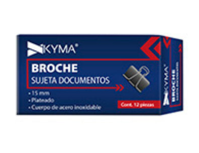 KYMA BSDOC-BIND-15MM pinza sujetapapel Acero 12 pieza(s)