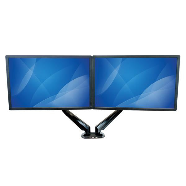 StarTech.com Base para Dos Monitores con Hub USB de 2 Puertos y Pass-Through de Audio Monitor Negro
