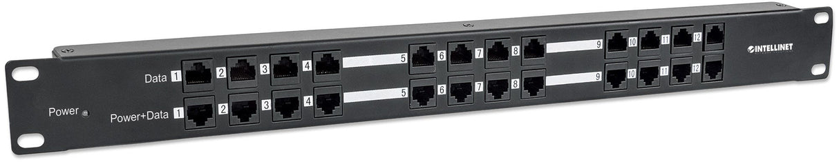 PANEL DE PARCHEO CAT 5E 12 PTOS 1U POE