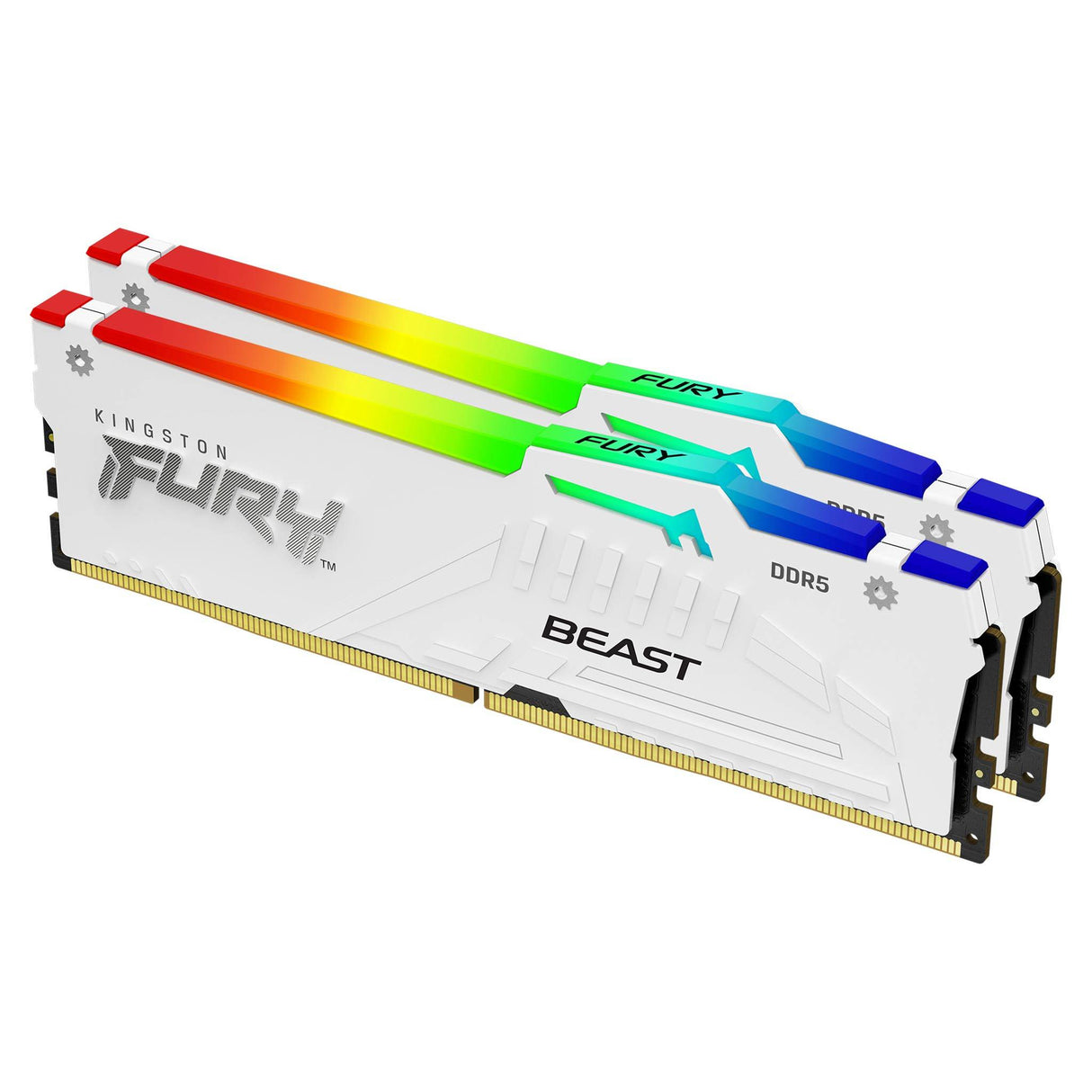 Kingston Technology 32GB 6000MT/s DDR5 CL30 DIMM (Kit de 2) FURY Beast White RGB XMP Memoria RAM Si 30 32 GB 2 x 16 GB