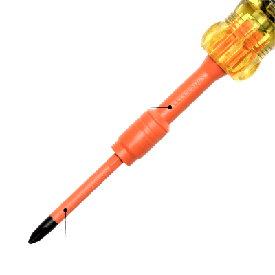 Destornillador Aislado 6-en-1 Auto-Lock / Aislado 1000V CAT III / Almohadilla de agarre / Almacenamiento de brocas integrado / Bits Philips #1 #2 / Sl