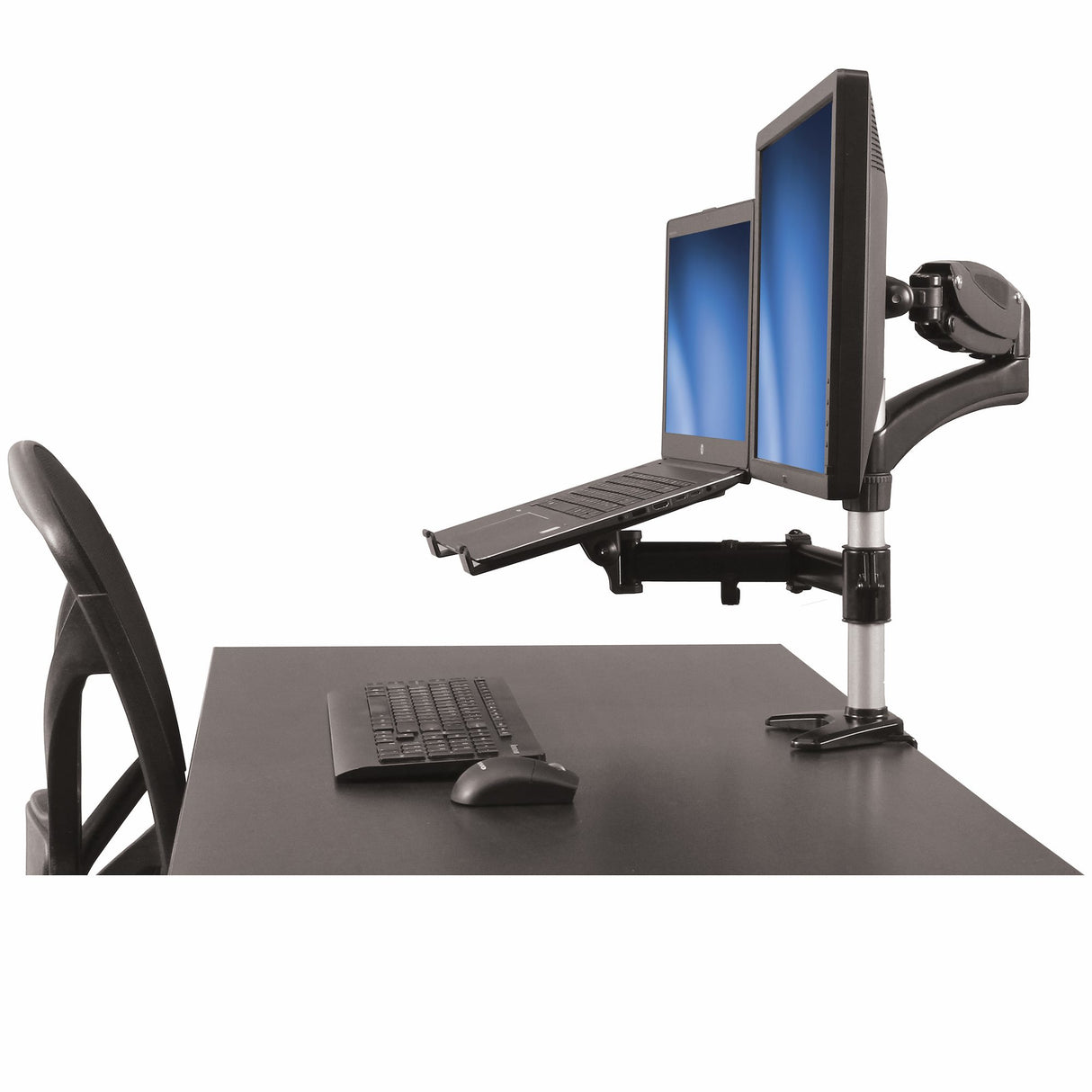 StarTech.com Brazo para un Monitor - Base para Ordenador Portátil con Ajuste de Altura de un Toque Monitor Negro