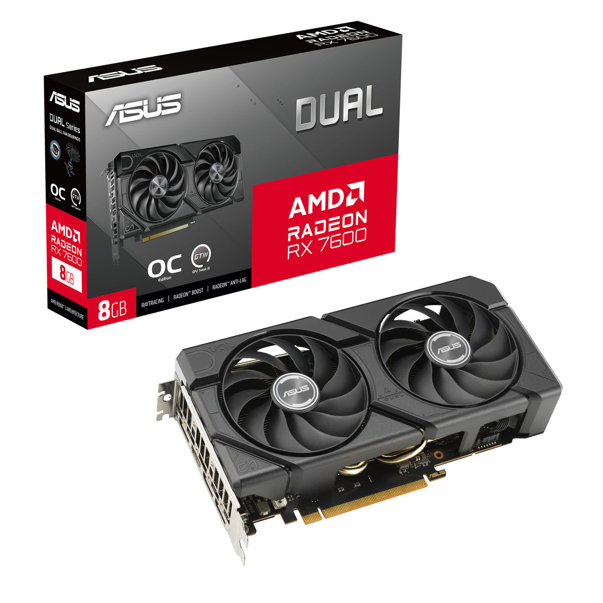 ASUS DUAL-RX7600-O8G-EVO tarjetas gráficas AMD Radeon RX 7600 2695 MHz 2715 MHz