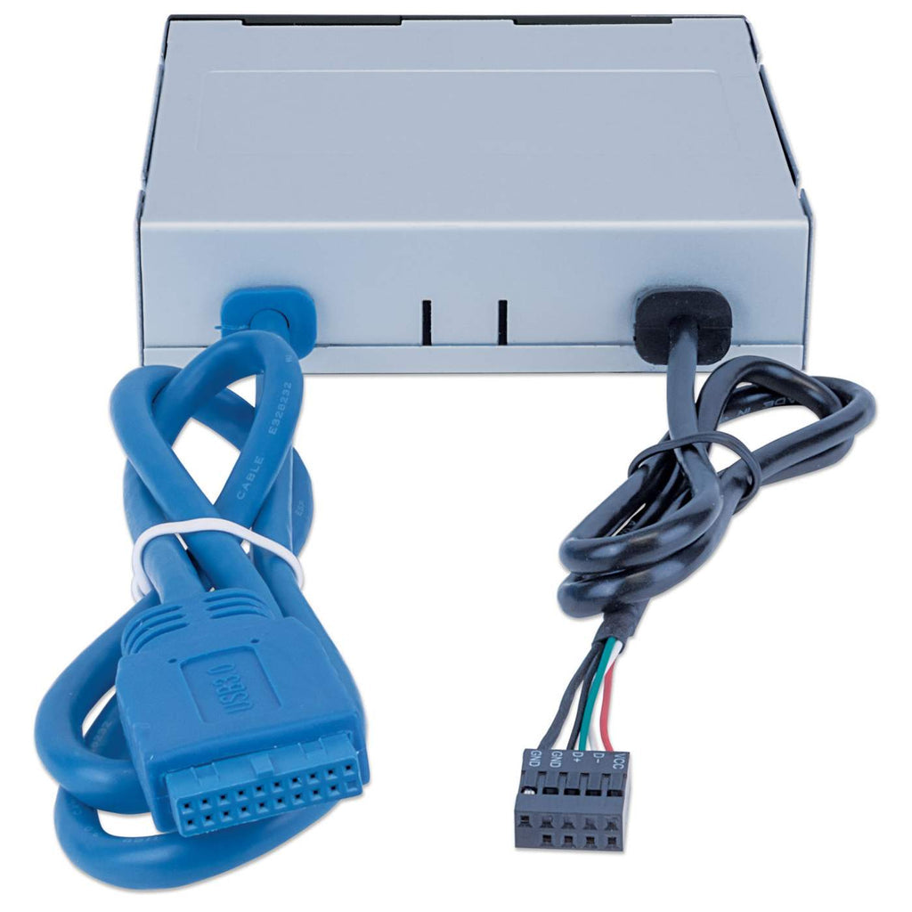 Manhattan Lector / Grabador de Multi-tarjetas lector de tarjetas 3.5 cm (3.5") 5000 Mbit/s Negro, Gris Metal, Plástico