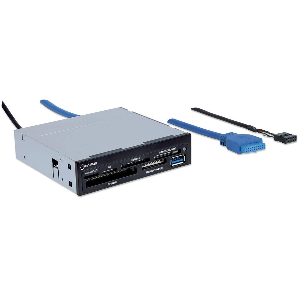 Manhattan Lector / Grabador de Multi-tarjetas lector de tarjetas 3.5 cm (3.5") 5000 Mbit/s Negro, Gris Metal, Plástico
