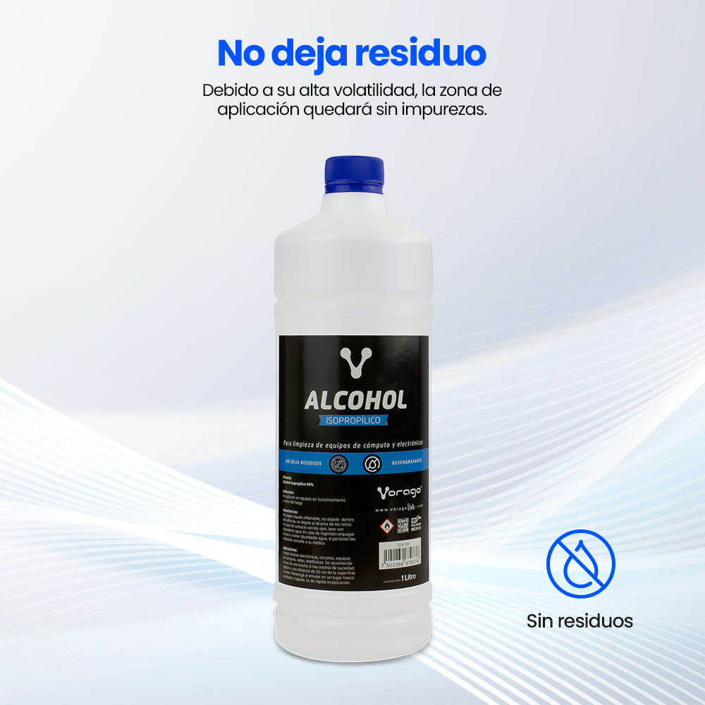 Vorago Alcohol Isopropílico limpiador de contacto 1000 ml